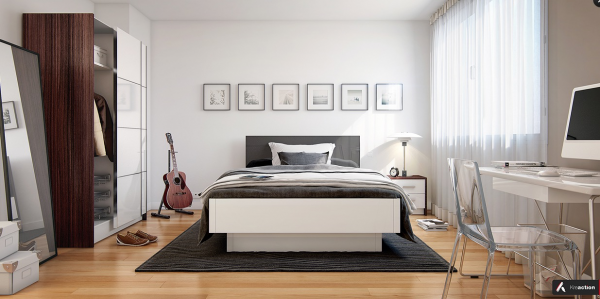 Phòng ngủ ấm áp với sắc màu hiện đại