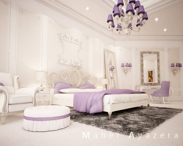 Lãng mạng với gam tím cho phòng ngủ