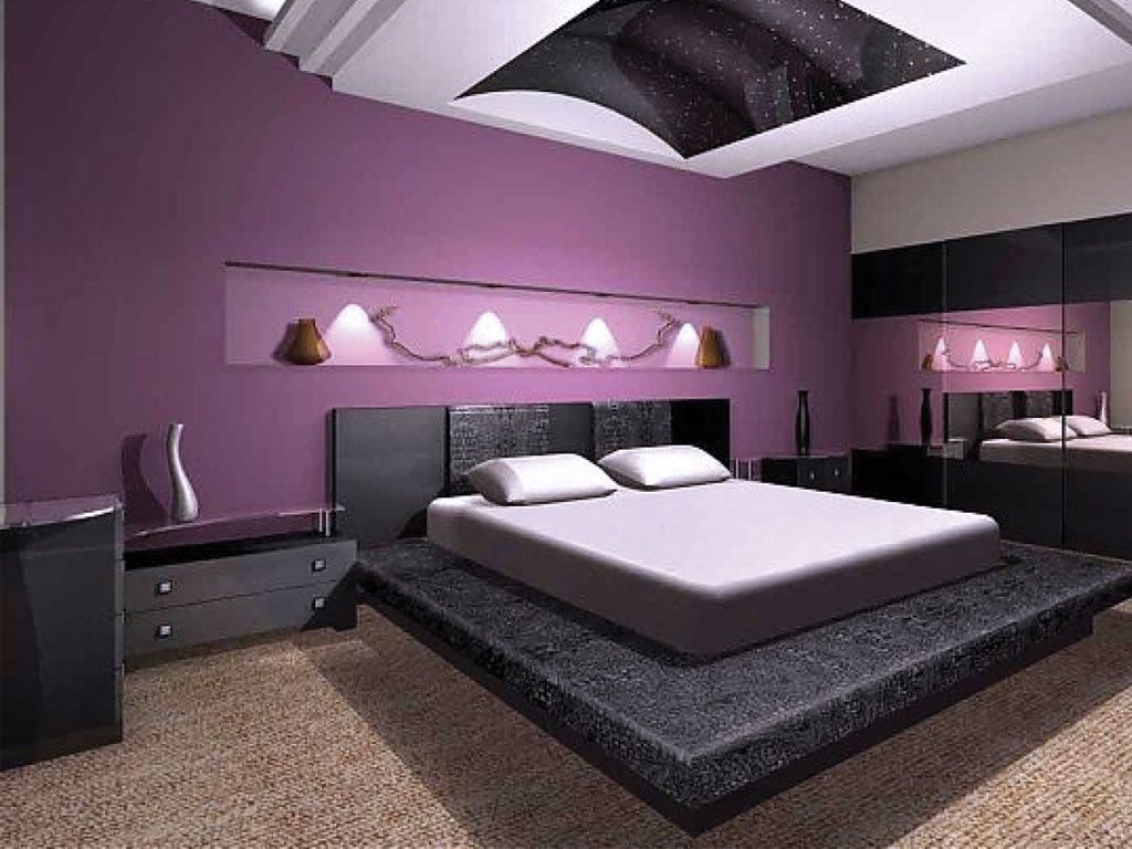 Lãng mạng với gam tím cho phòng ngủ