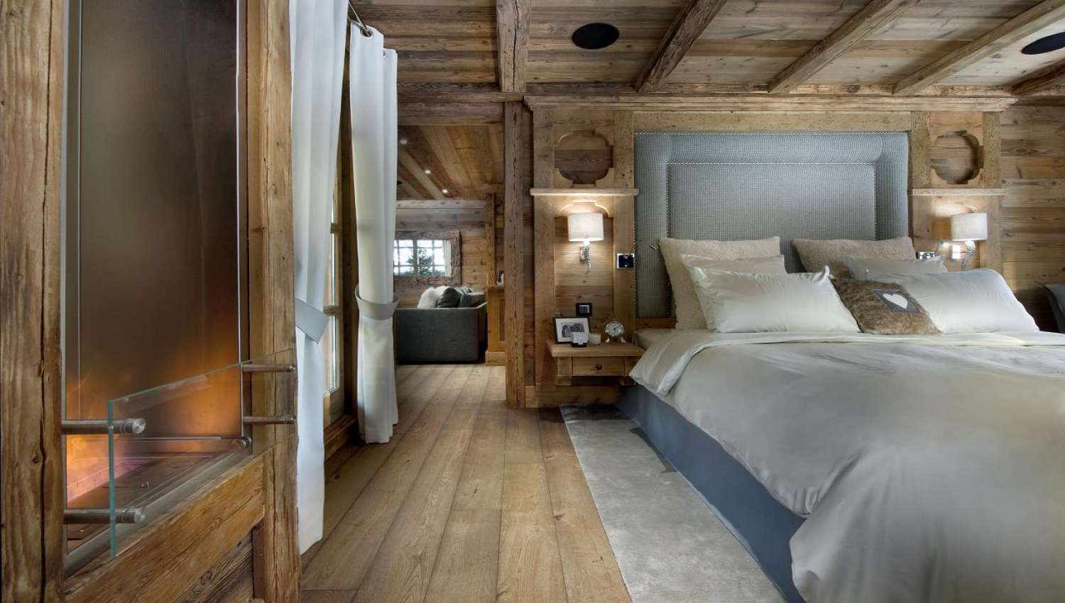 Phòng ngủ với chủ đề gỗ 