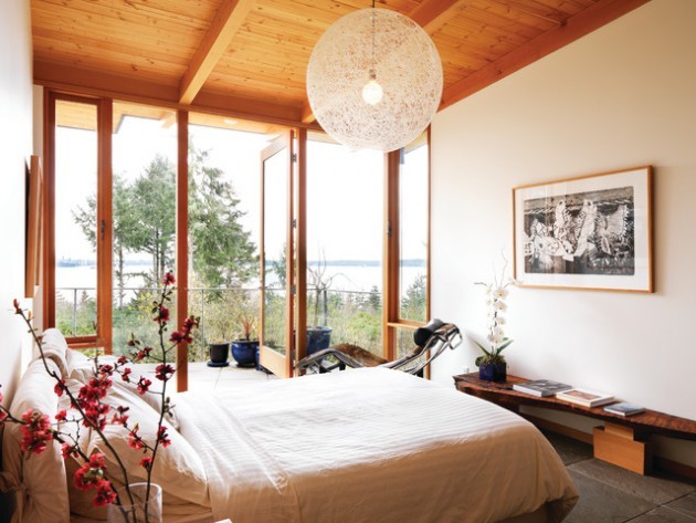 Phòng ngủ với thiết kế mộc mạc ấm áp cho 