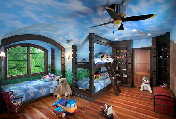 Trang trí trần phòng ngủ thú vị cho trẻ