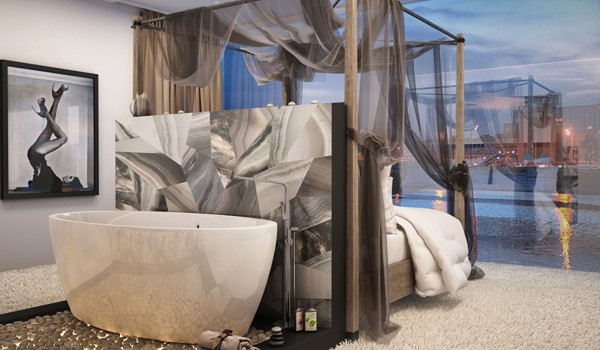 Phòng ngủ khác sạn mini trong nhà