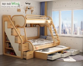9+ Mẫu Giường Tầng Gỗ Tự Nhiên Cho Bé Đẹp, Bền