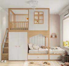 9+ Mẫu Giường Tầng Gỗ Tự Nhiên Cho Bé Đẹp, Bền