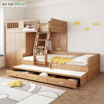 9+ Mẫu Giường Tầng Gỗ Tự Nhiên Cho Bé Đẹp, Bền