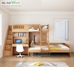 9+ Mẫu Giường Tầng Gỗ Tự Nhiên Cho Bé Đẹp, Bền